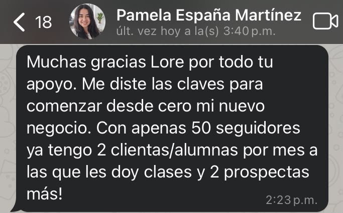 Testimonio real de una alumna de Lorena Suárez