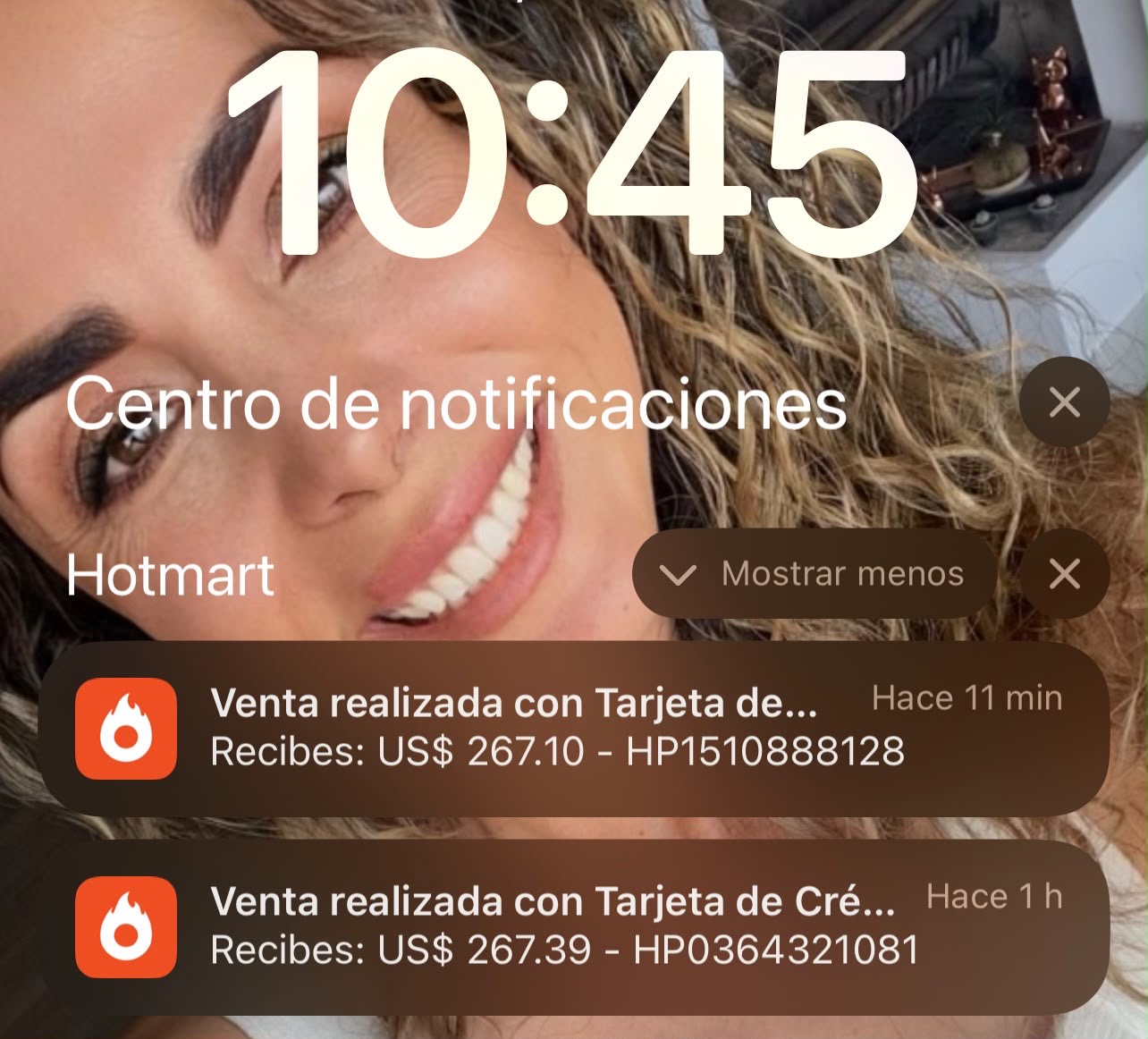 Notificación de venta realizada en Hotmart