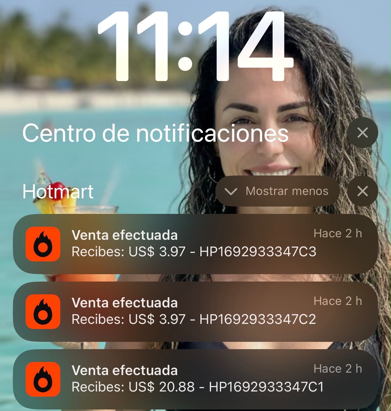 Notificación de venta realizada en Hotmart