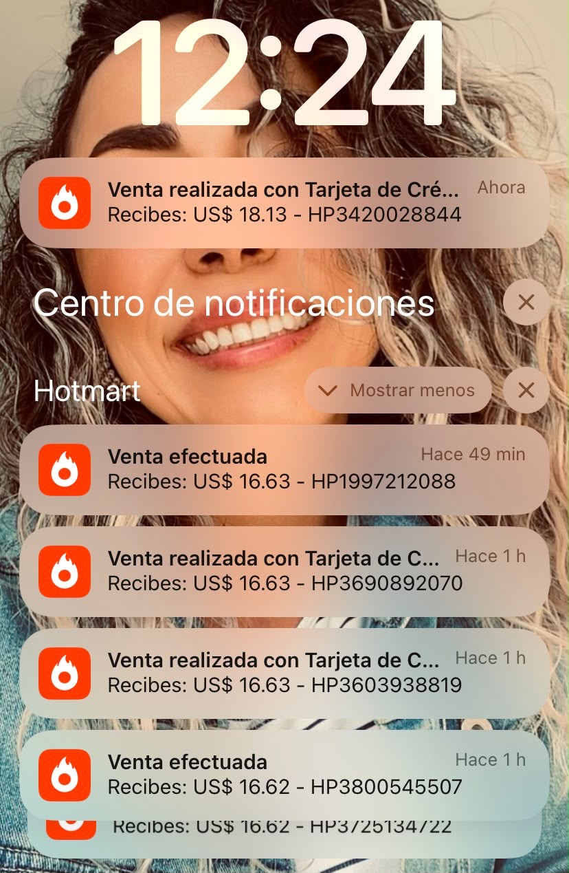 Notificación de venta realizada en Hotmart